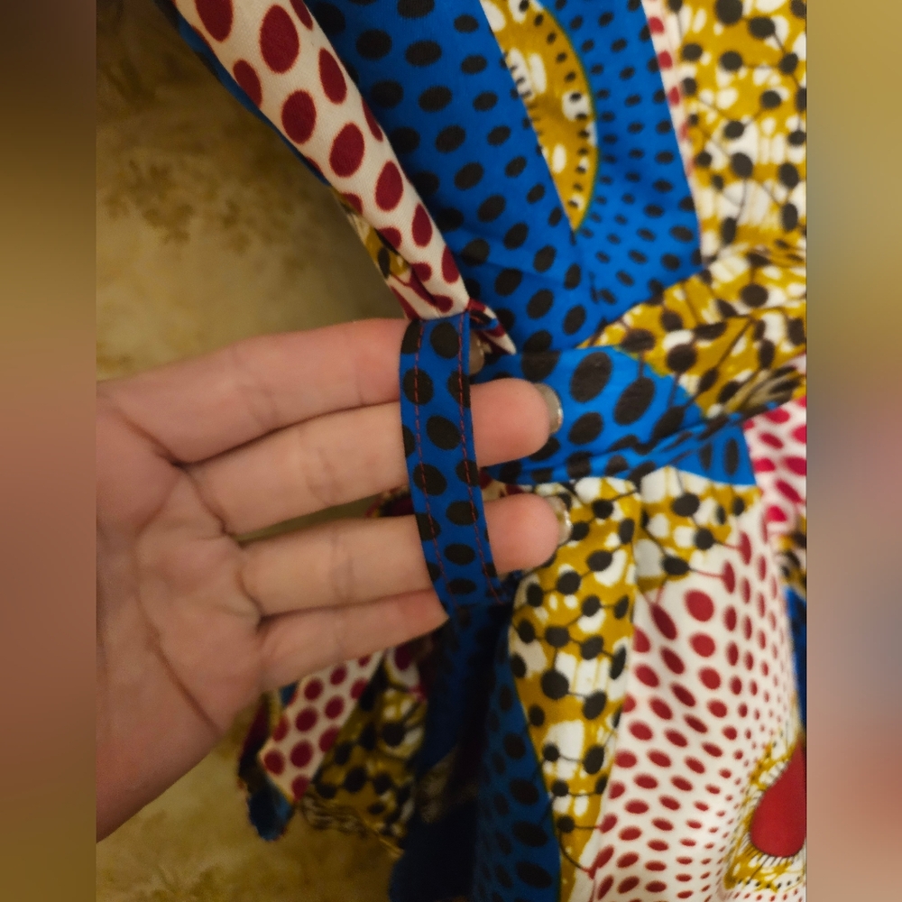 African Print Dress BintaRealWax( See Measurements!) Adjustable Waist! - Picture 8 of 12